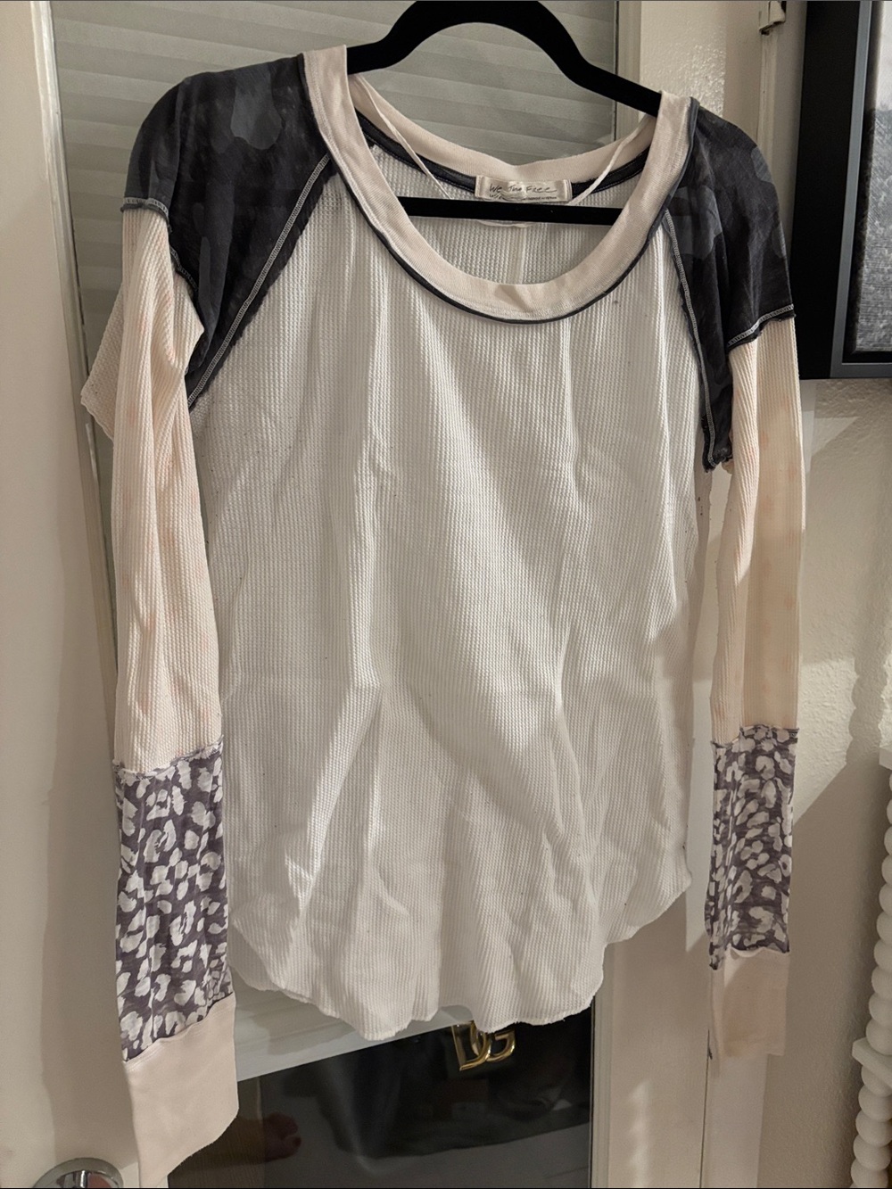 Free People mixed pattern Waffle-knit
